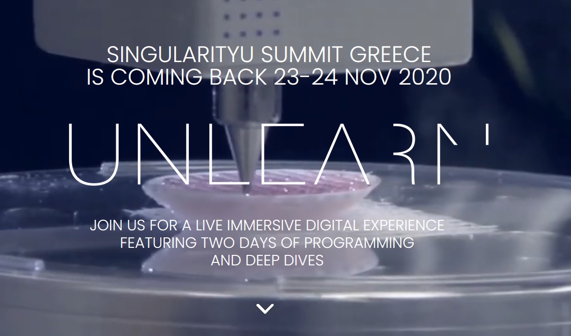 SingularityU Greece Summit 2020 στις 23 &amp; 24 Νοεμβρίου